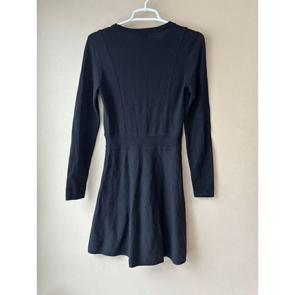 Theory Wool Blend Black Fit and Flare Sweater Dress Women's Size Small - Picture 2 of 2